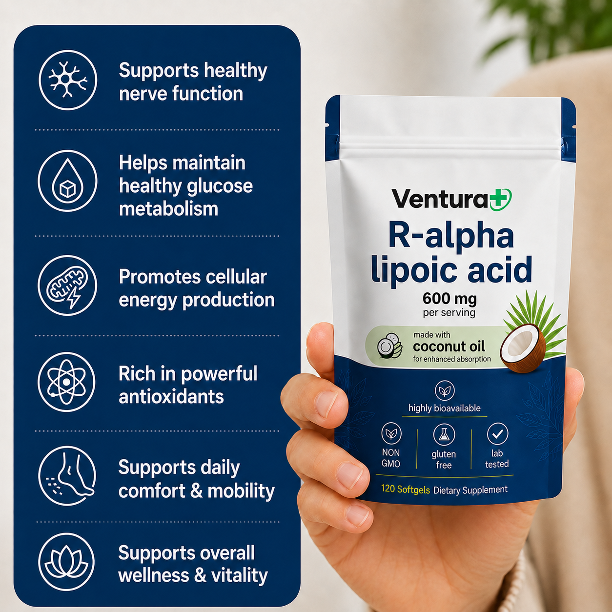 R-alpha Lipoic Acid- 600mg Softgels
