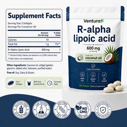 R-alpha Lipoic Acid- 600mg Softgels